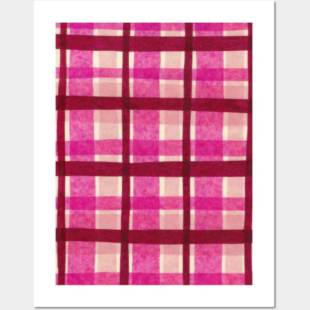 Tissue Paper Plaid - Pink Wall Art by sallycummingsdesigns